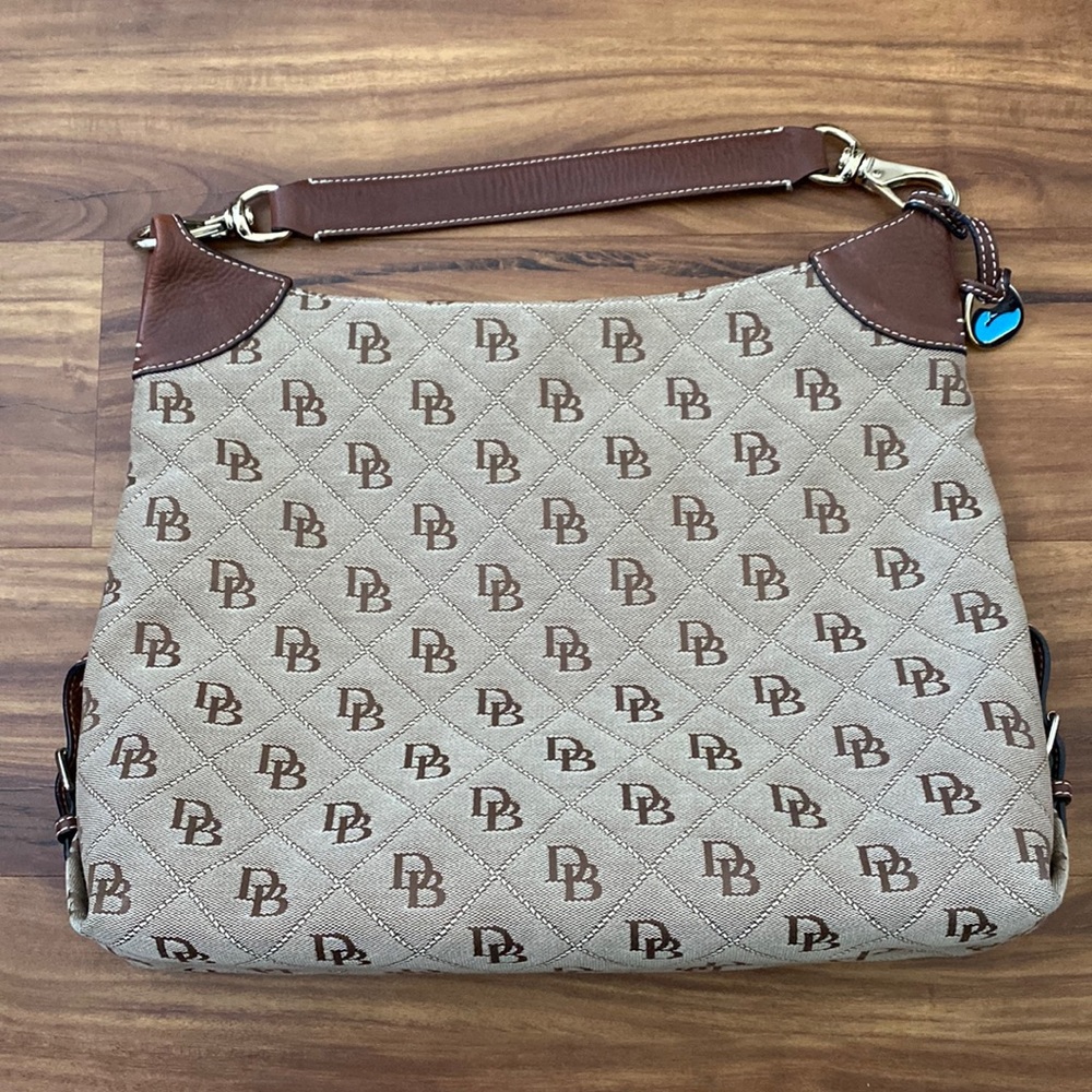 Dooney and Bourke Brown Canvas DB Logo Purse